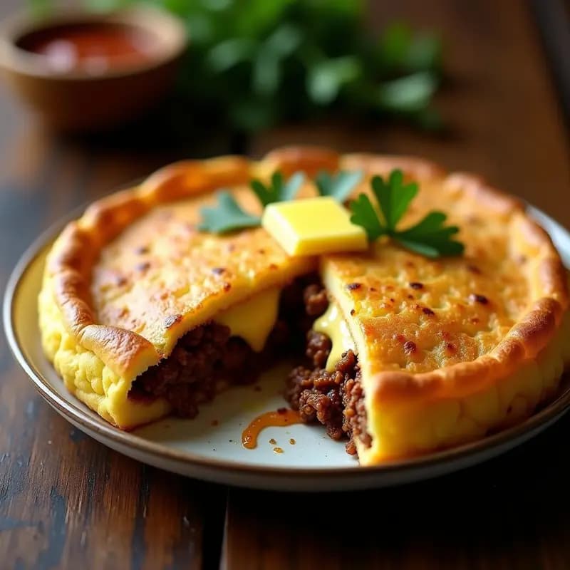 Arepa colombo-venezolana rellena de carne mechada y queso guayanés: Receta alta en proteína y económica