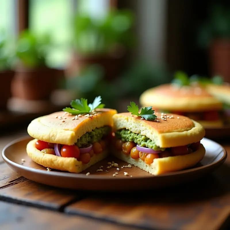 Arepa de Chía y Aguacate con Relleno de Garbanzos: Receta Venezolana Vegana y Sin Harina