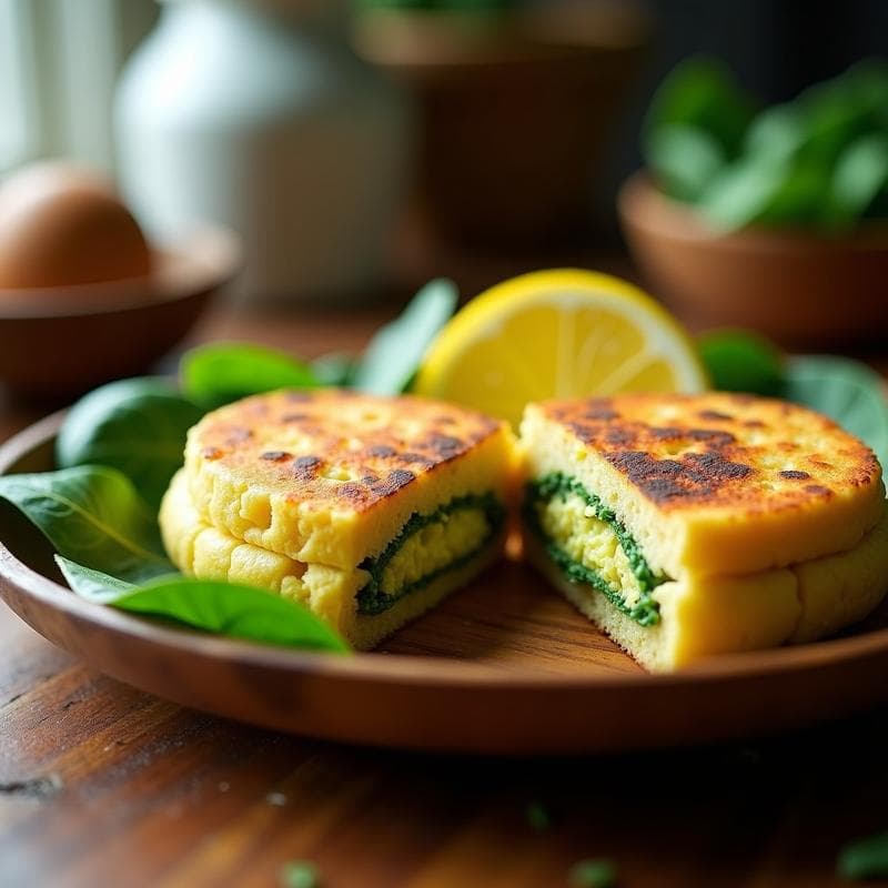 Arepa de Chía y Espinacas Rellena de Aguacate: Desayuno Colombiano Sin Gluten y Keto