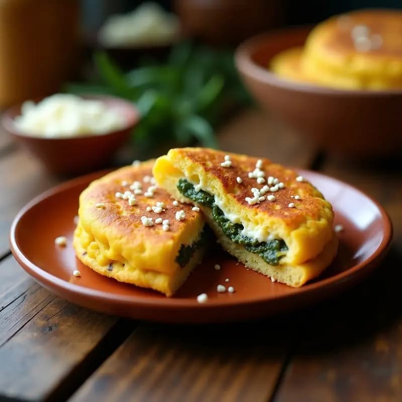 Arepa de Chía y Maíz con Relleno de Ollitas y Queso de Cabo: Receta Venezolana en Airfryer