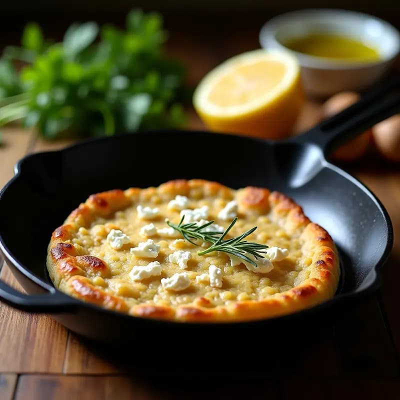 Arepa de Chía y Queso Feta: Receta Colombiano-Griega en Sartén