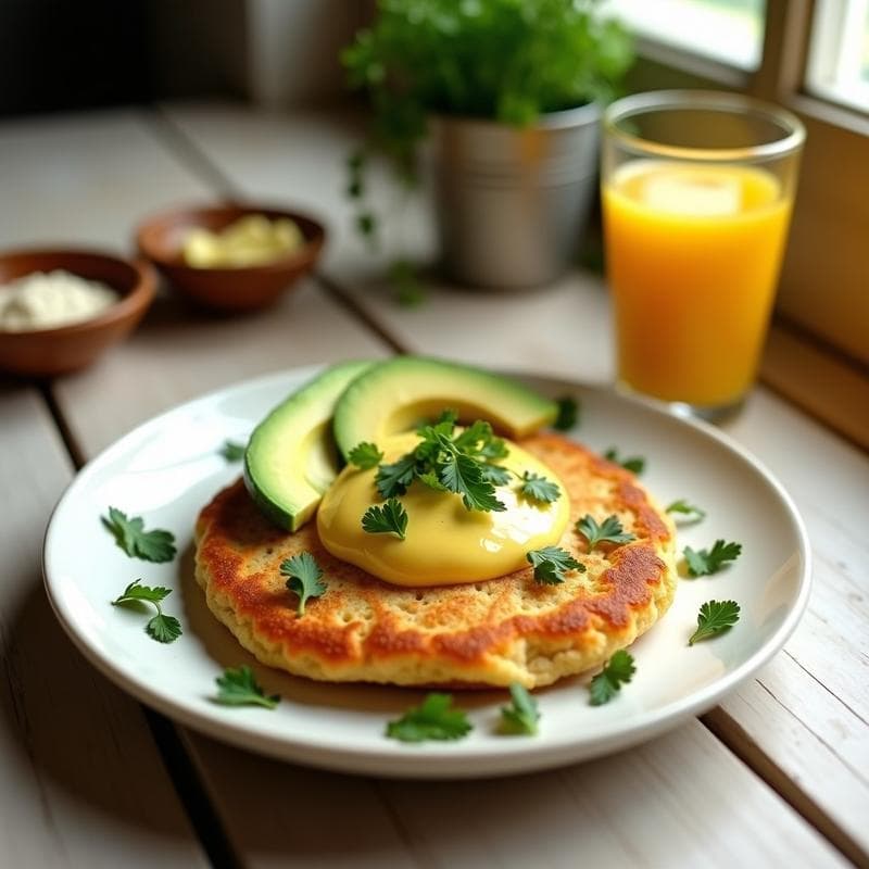 Arepa de Chía y Queso Vegano: Desayuno Colombiano Sin Harina y Alto en Omega-3