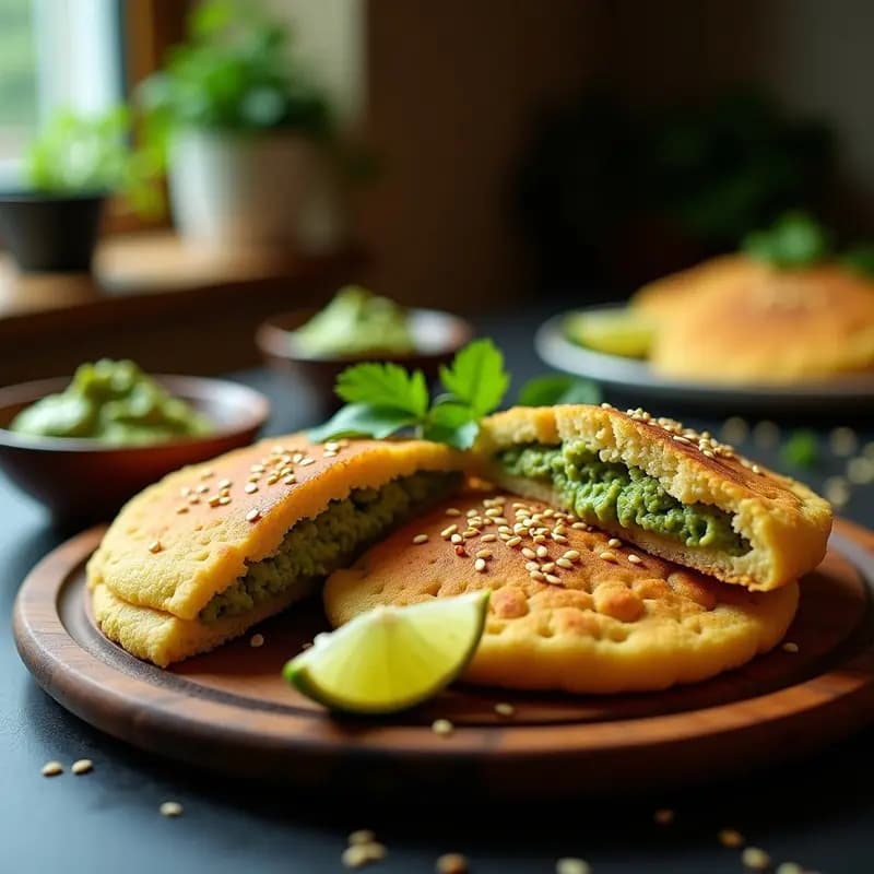 Arepa de Chía y Quinoa con Guasacaca: Versión Vegana y Sin Gluten del Clásico Venezolano