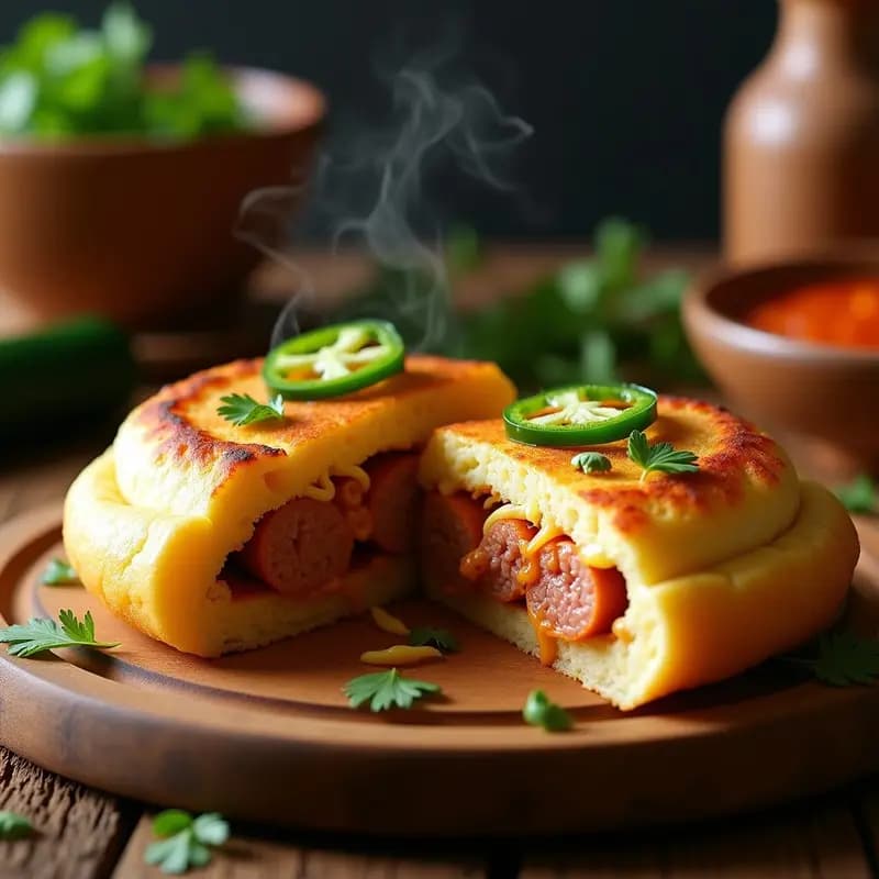 Arepa de Chile Relleno de Queso y Chorizo: Receta Colombiana Picante en Sartén