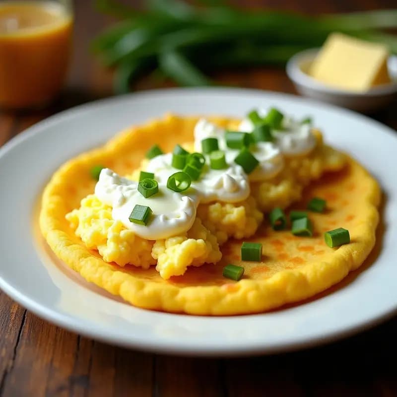 Arepa de Choclo con Queso Fresco y Huevos Revueltos: Desayuno Colombiano en 15 Minutos