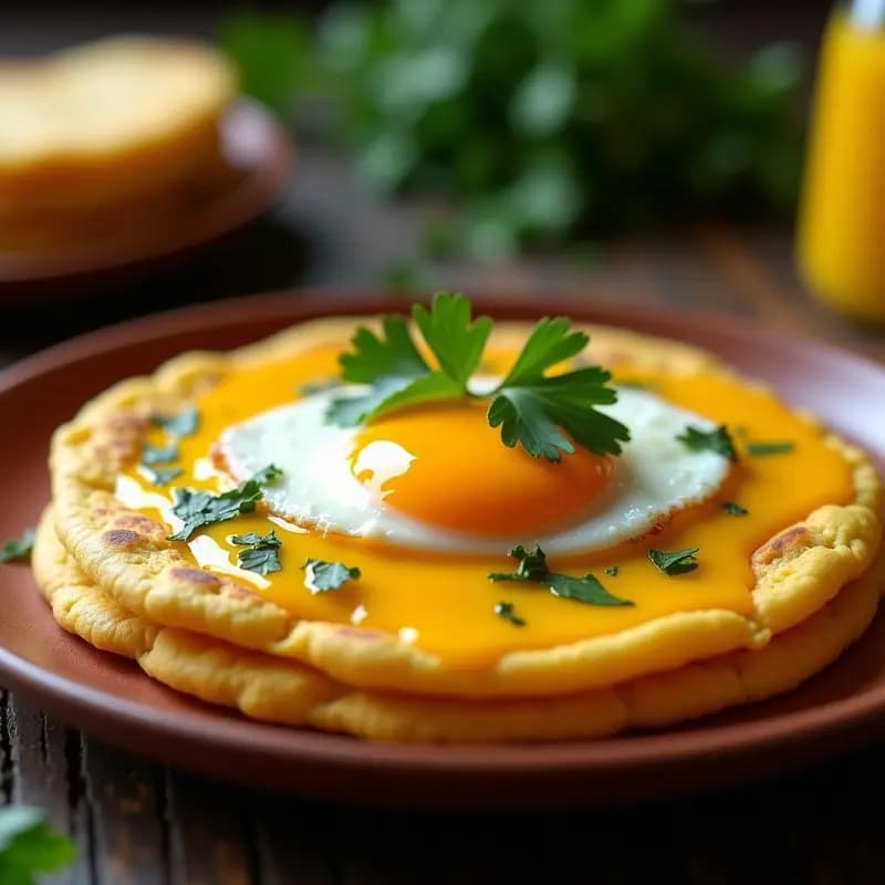 Arepa de Choclo con Queso Quesadilla y Huevo Percutido: Desayuno Venezolano Completo
