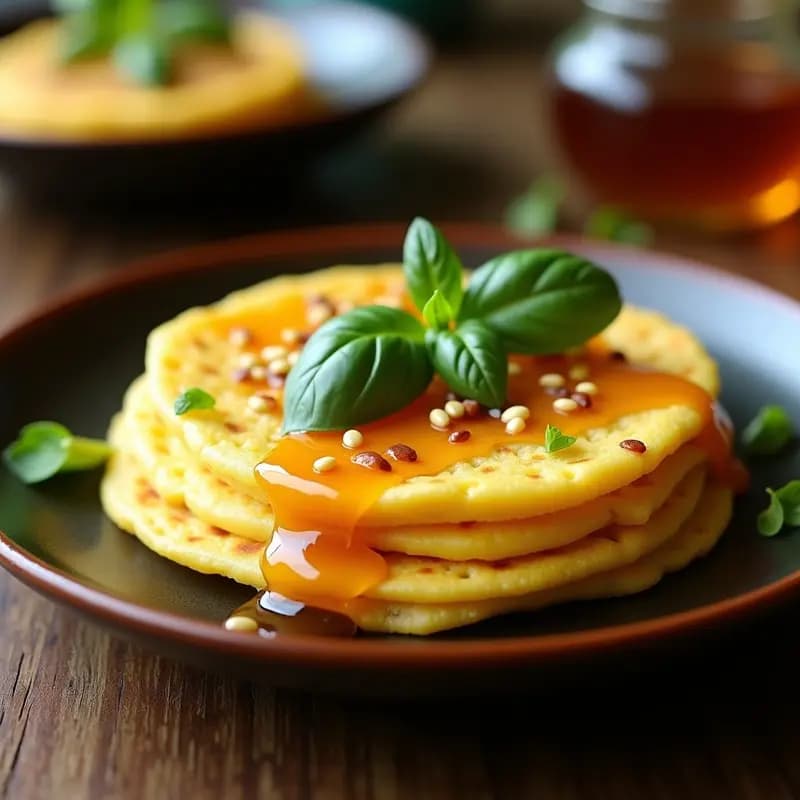 Arepa de Choclo con Queso Telita y Hojitas de Albahaca: Desayuno Venezolano Dulce-Salado