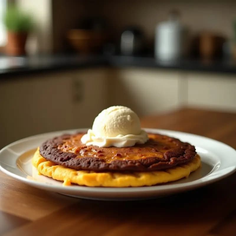 Arepa de Chocolate y Queso con Helado de Vainilla: Postre Colombiano Innovador