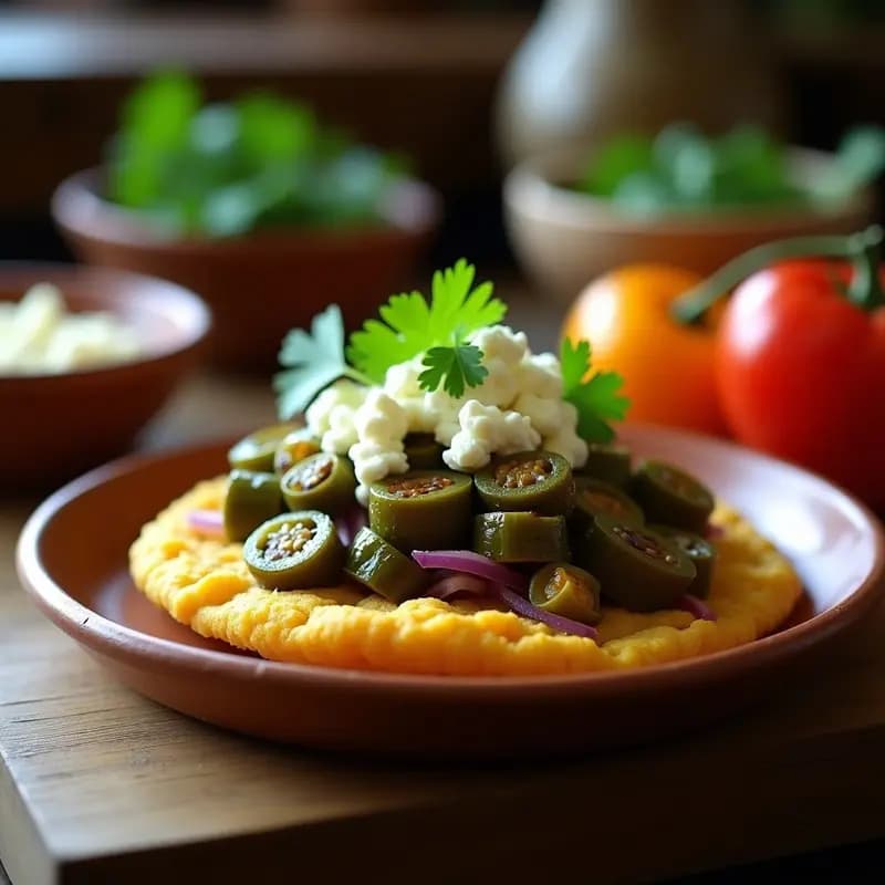 Arepa Colombiana de Queso y Ocra: Receta Vegana con Harina de Maíz Precocido