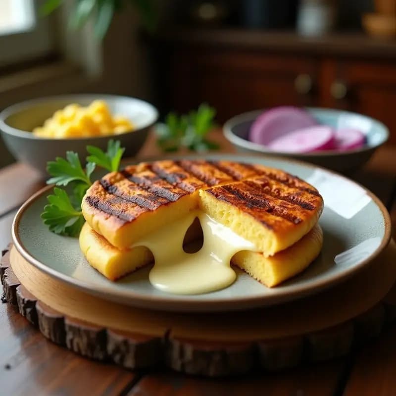 AREPA DOBLE DE CHOCLO Y QUESO MOZZARELLA: Receta Colombiano-Italiana Crujiente en Parrilla