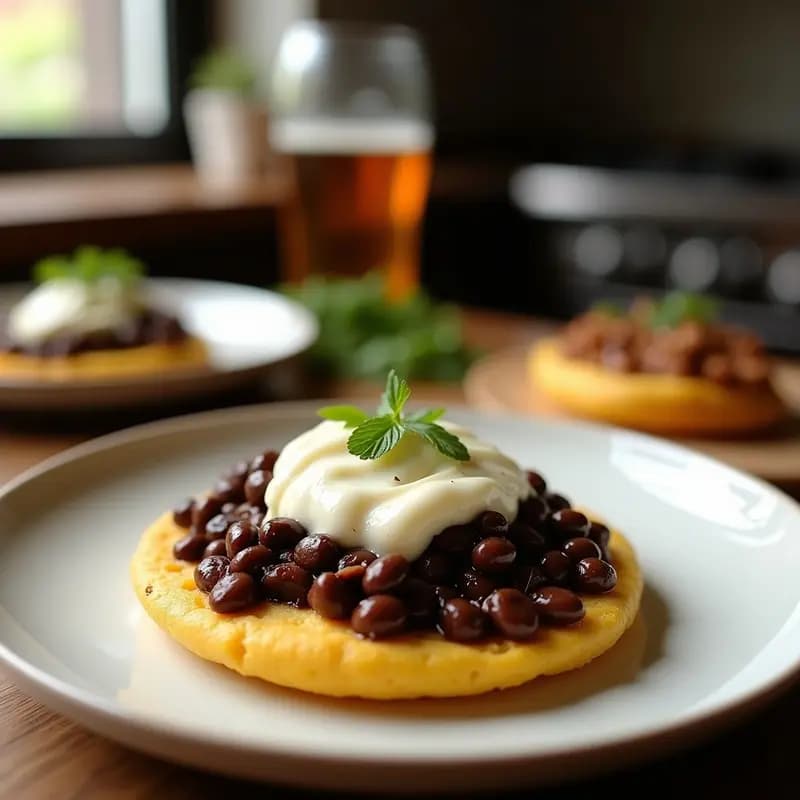 Arepa Dominó de Frijoles Negros y Queso Blanco: Receta Venezolana en Airfryer