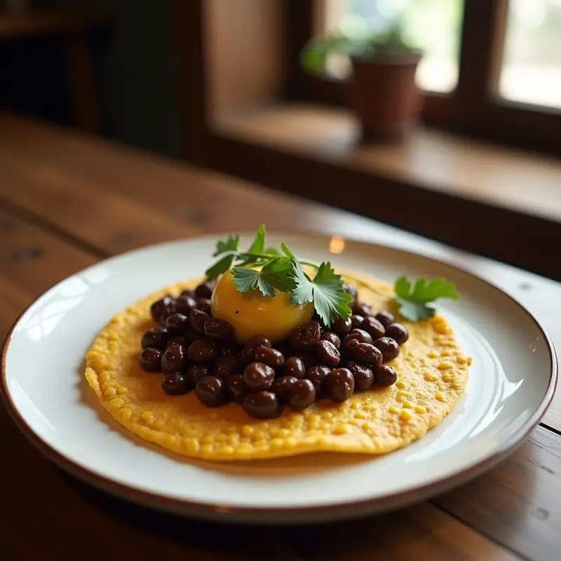 Arepa Dominó de maíz y Frijoles Negros: Receta Colombiana en Airfryer Crujiente