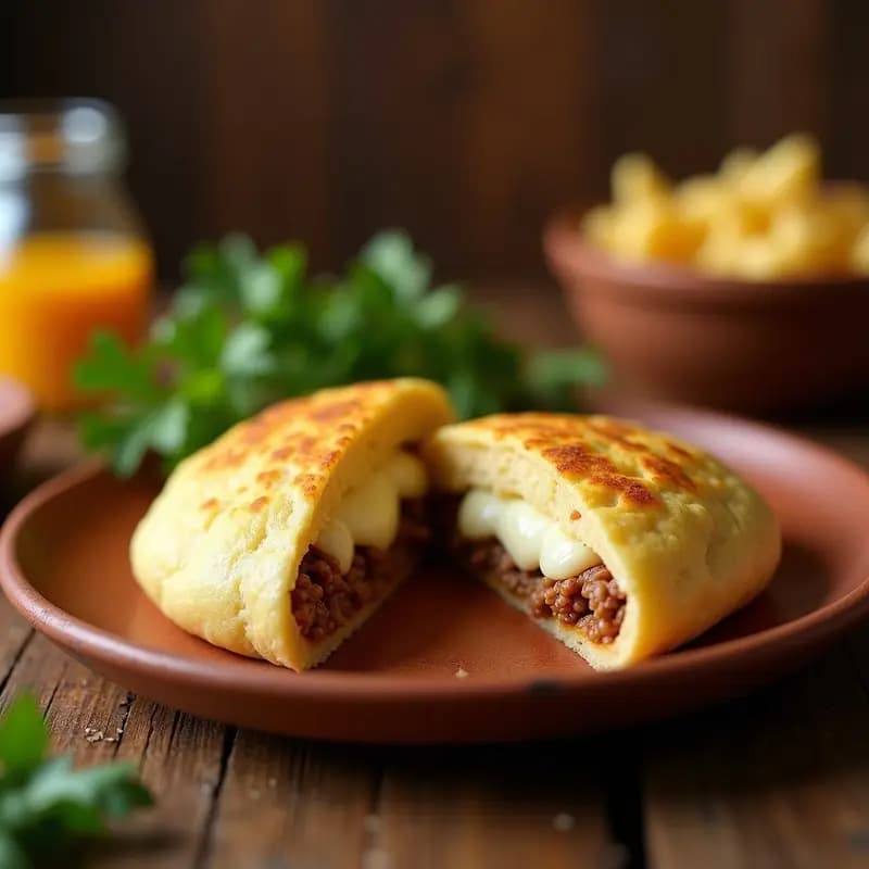 Arepa Dominó con Queso y Carne Mezclada: Receta Venezolana Tradicional en 20 Minutos