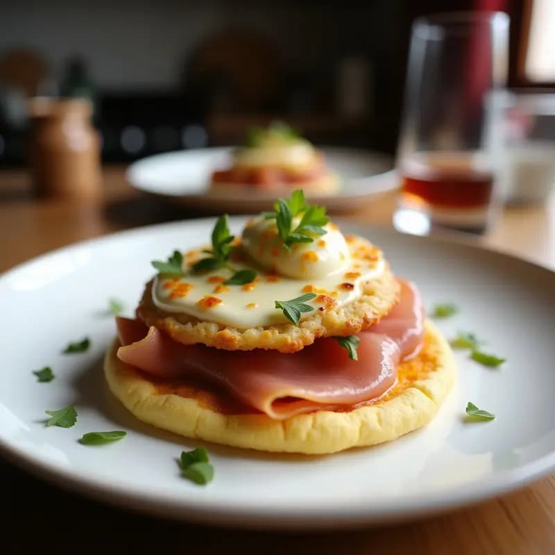 Arepa Dominó con Queso Mozzarella y jamón de pavo: Receta Venezolana en Airfryer