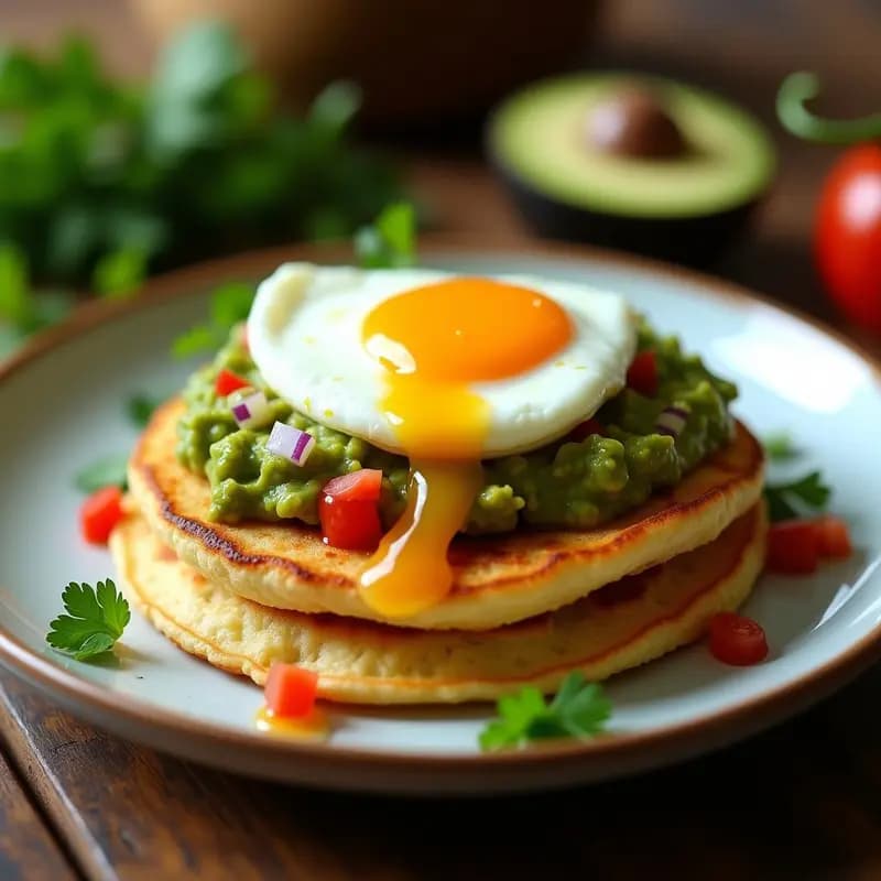 Arepa Rellena de Guacamole y Huevos Poché: Desayuno Venezolano Alto en Proteína
