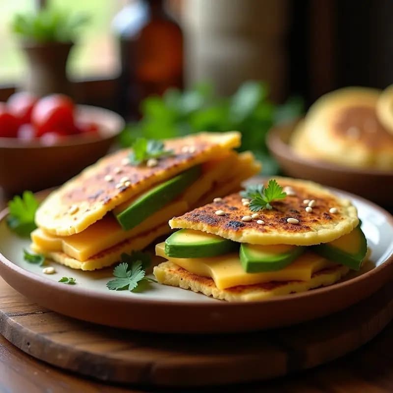 Arepa Rellena de Queso Halloumi y Aguacate: Receta Colombiana-Venezolana Grillada en 15 Minutos