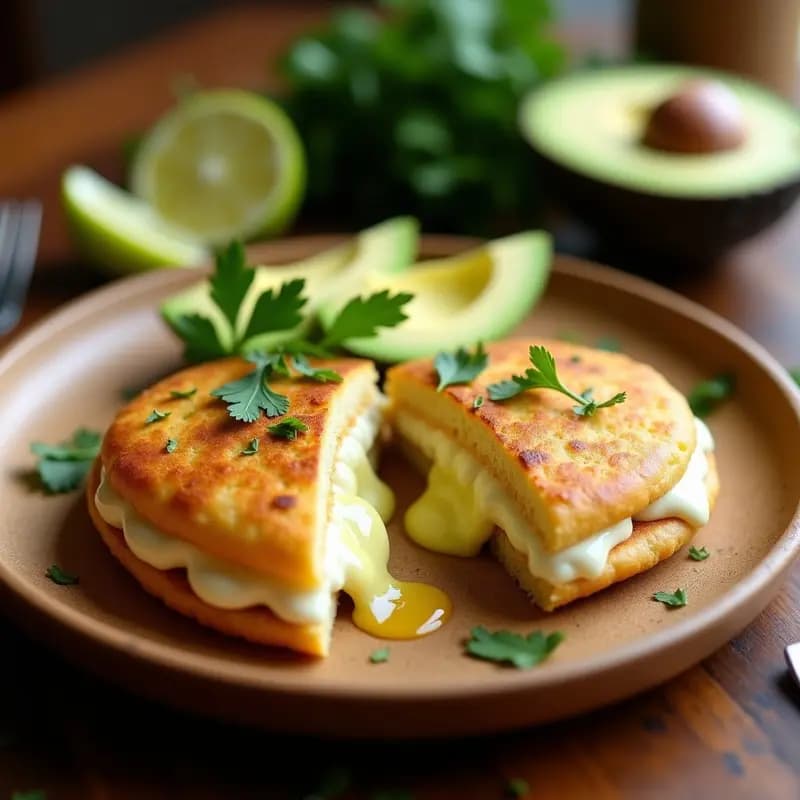 Arepa de Harina de Arroz y Queso de Anacardos: Desayuno Colombiano Sin Lactosa