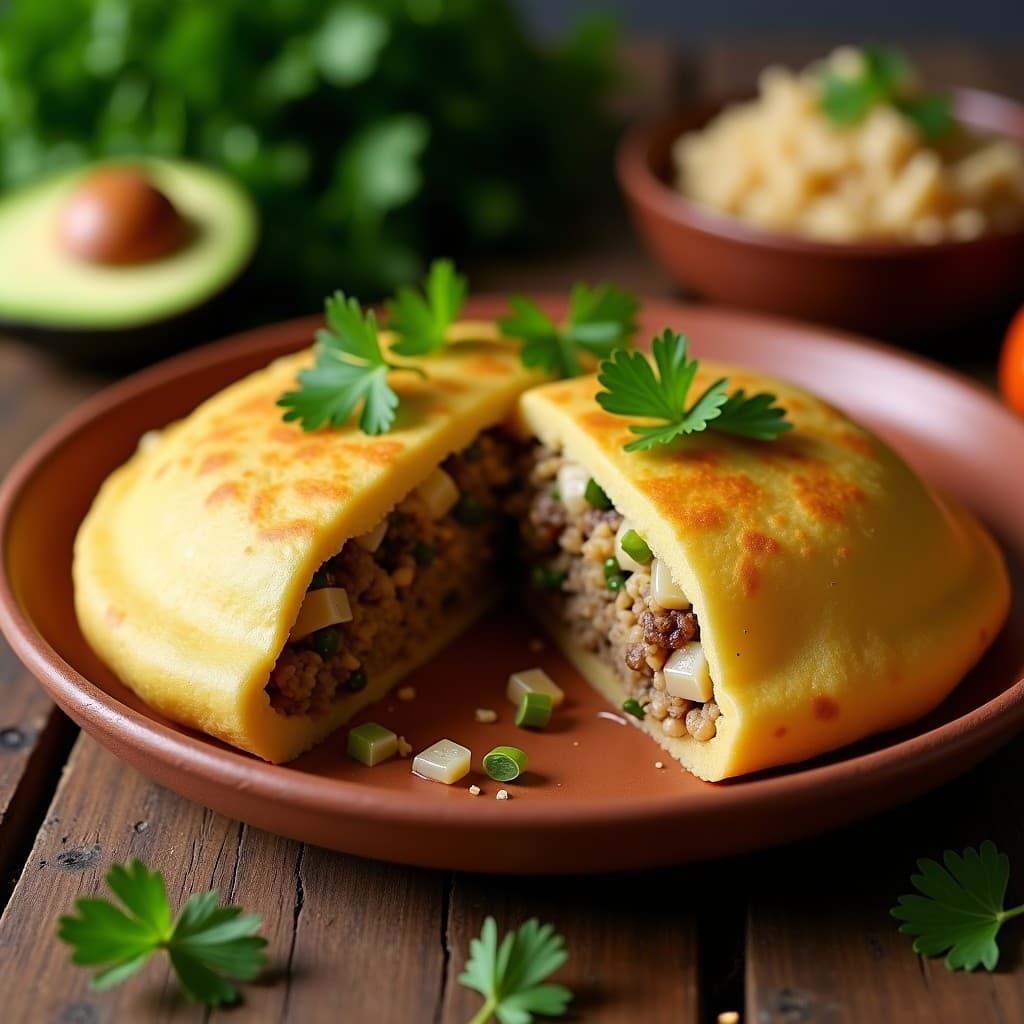 Arepa de Harina de Guisantes con Relleno de Chucrut y Champiñones: Receta Colombiana Vegana