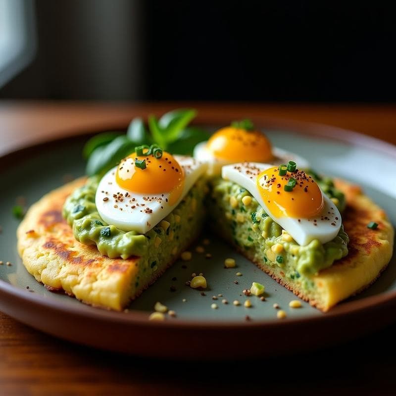 Arepa de Harina de Maíz Azul Rellena de Aguacate y Huevos de Codorniz: Receta Colombiana Keto
