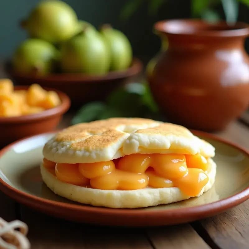 Arepa de Harina de Maíz y Queso de Guayaba: Receta Colombiana Dulce-Salada en Sartén