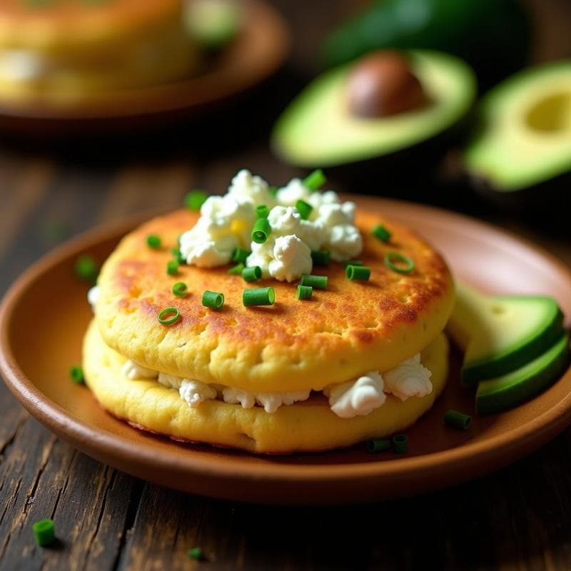 Arepa de Harina de Plátano Verde con Queso de Cabra: Receta Venezolana Keto y Sin Gluten