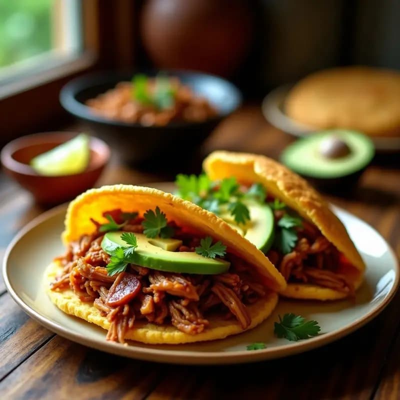 Arepa Colombiana Rellena de Jackfruit Desmenuzado: Receta Vegana de Carnitas Vegetales