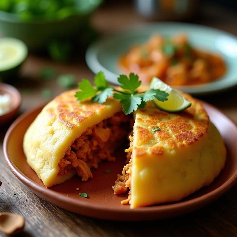 Arepa Rellena de Desmenuzada de Jackfruit y Queso Vegano: Receta Venezuelana en Airfryer