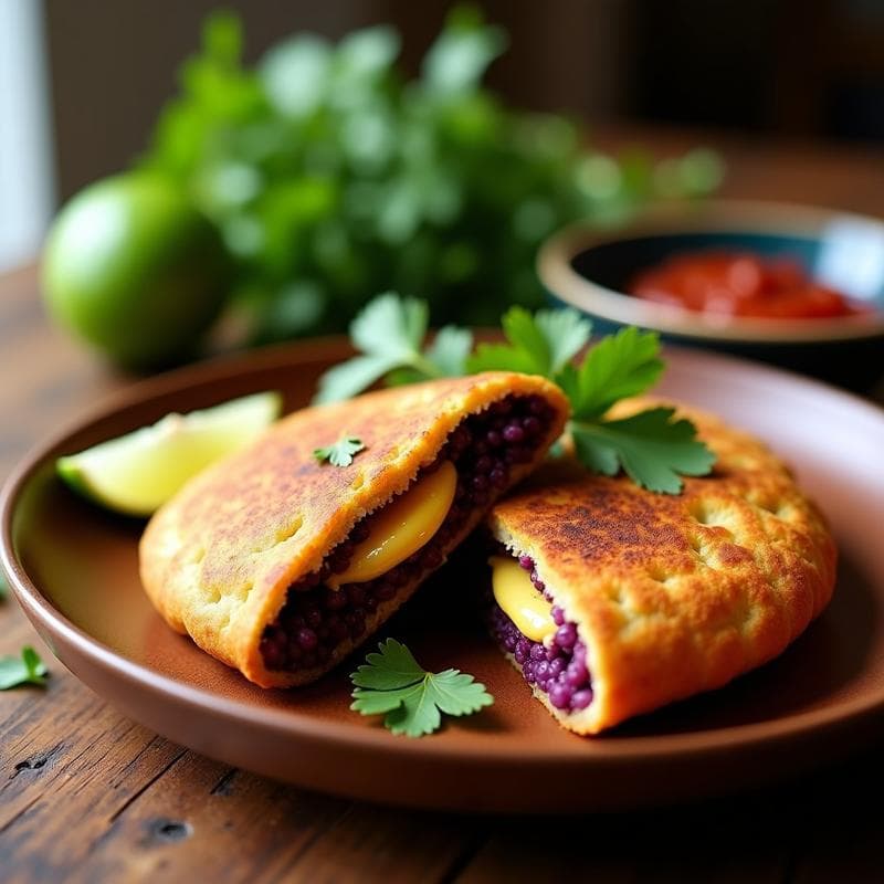 Arepa de Lentejas Moradas y Queso Vegano: Receta Colombiana en Airfryer