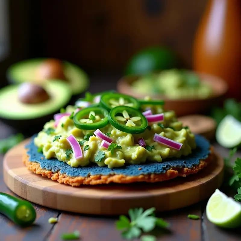 Arepa de Maíz Azul con Guacamole y Jalapeños: Receta Mexican-Venezolana sin Gluten