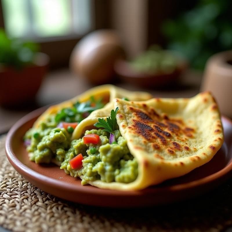 Arepa de Maíz Azul con Guasacaca de Palta: Receta Venezolana Sin Gluten