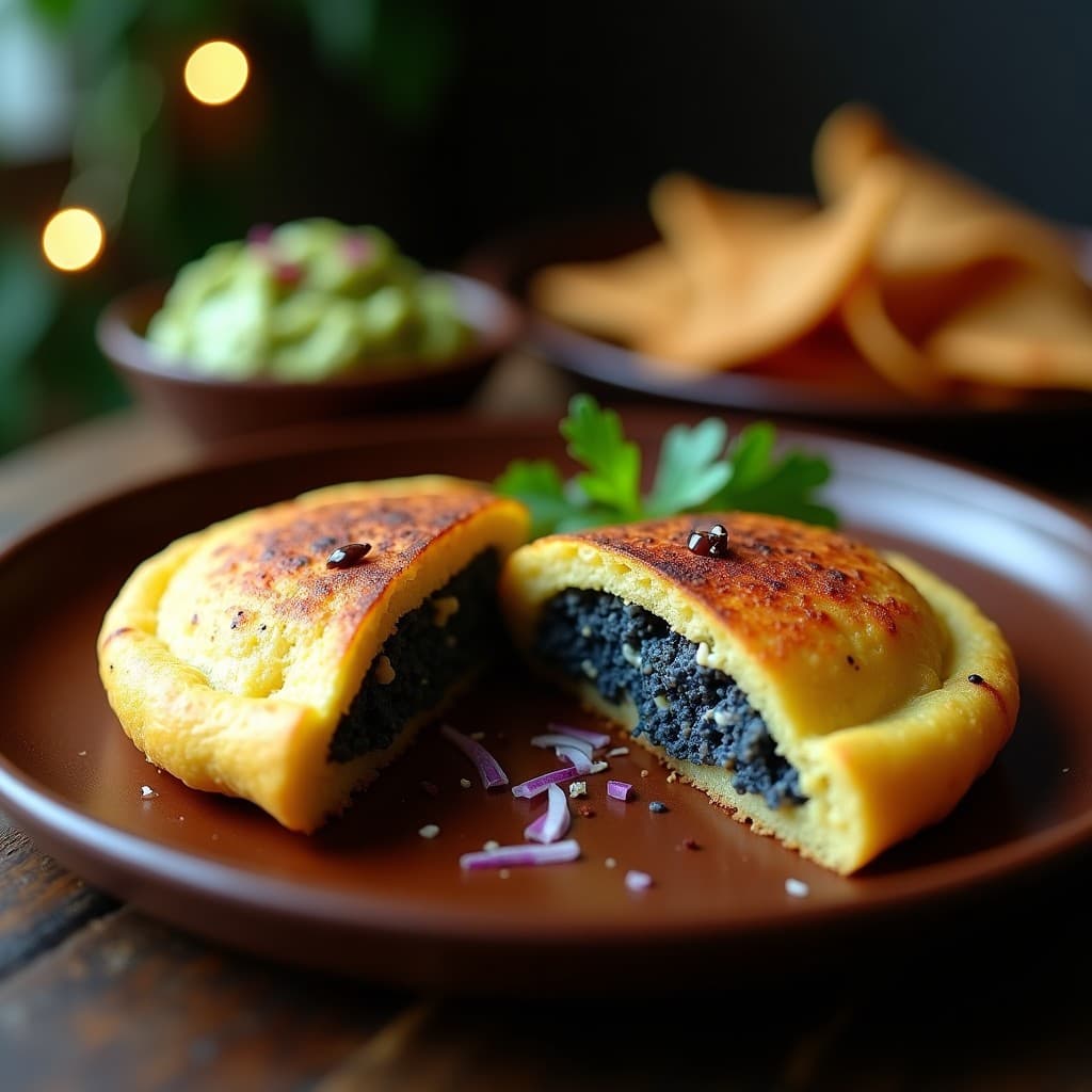 Arepa de Maíz Azul Rellena de Huitlacoche: Receta Mexicana Gourmet en Airfryer