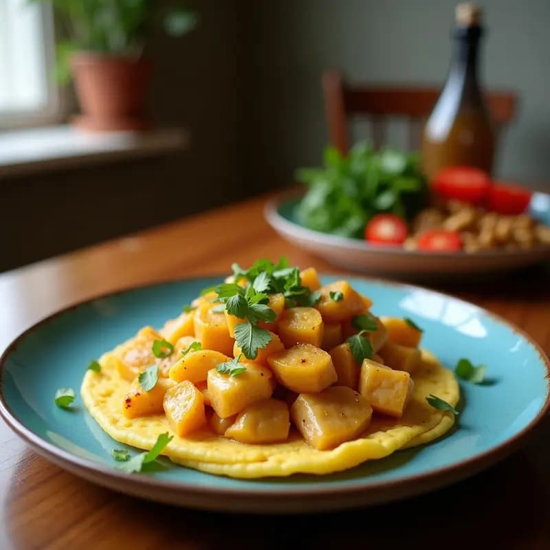 Arepa de Maíz Azul Rellena de Pollo al Ají Amarillo: Receta Venezolana-Peruana Fusion