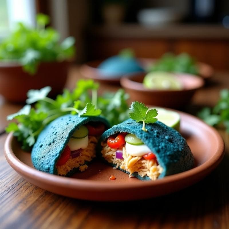 Arepa de Maíz Azul Rellena de Pollo al Cilantro: Receta Venezolana en Thermomix