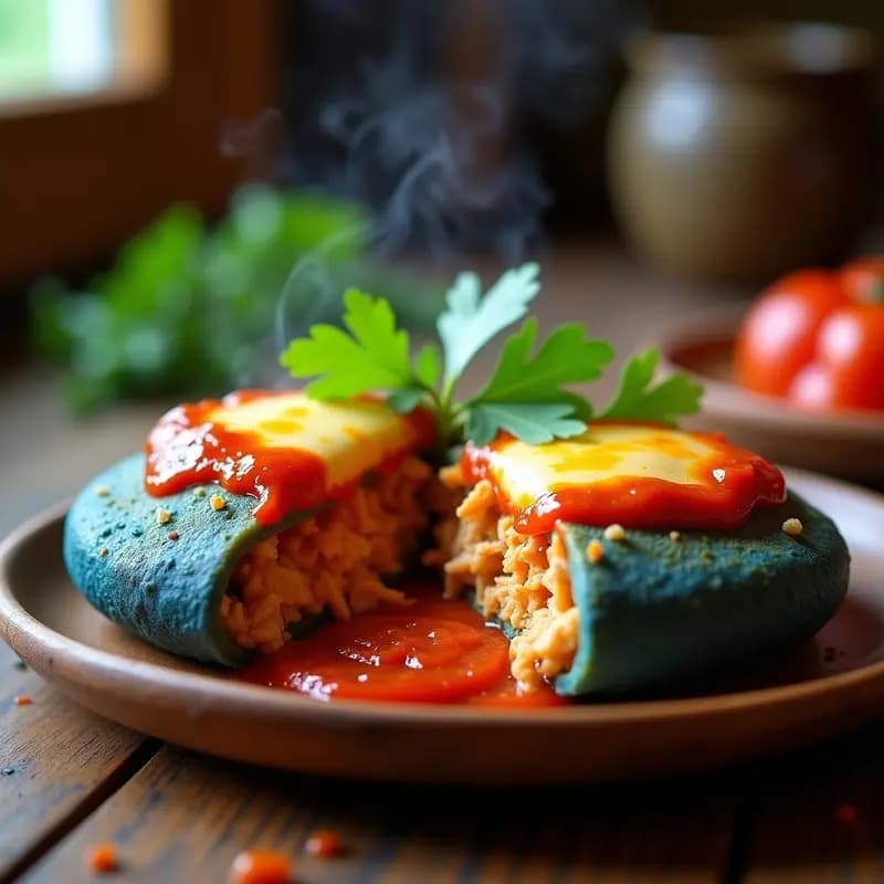 Arepa de Maíz Azul Rellena de Pollo y Queso Costa Rica: Receta Centroamericana