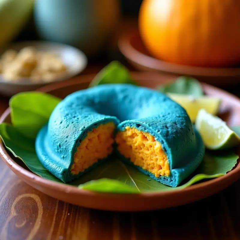 Arepa Colombiana de Maíz Azul con Relleno de Queso de Auyama: Receta Sin Harina y Colorida