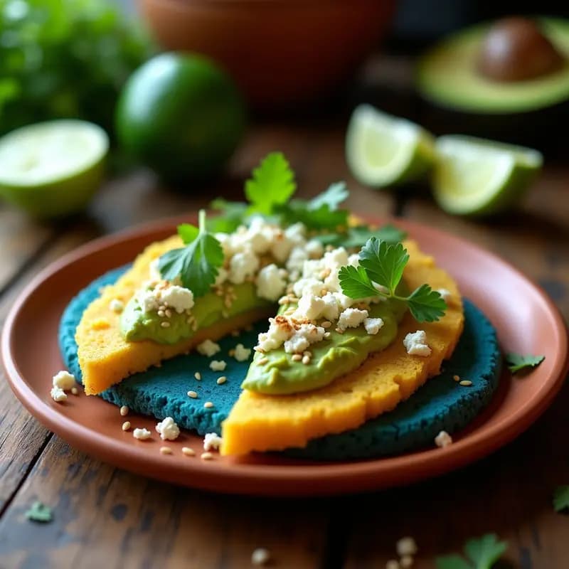 Arepa de Maíz Azul con Queso de Cabra y Aguacate: Receta Venezuelana Sin Horno