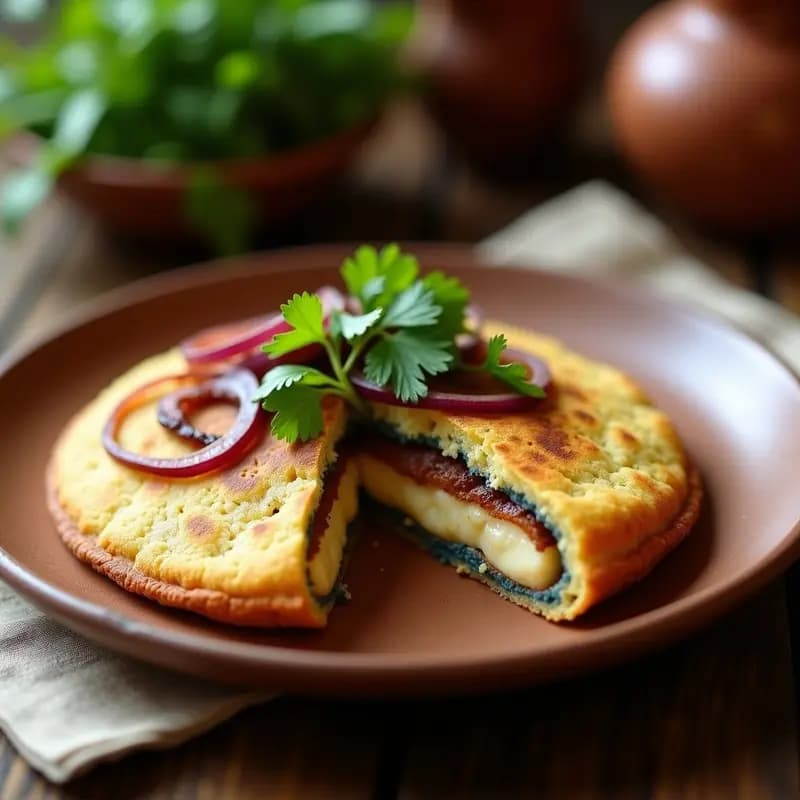 Arepa de Maíz Azul y Queso de Cabra: Receta Colombiana Vegana en Sartén