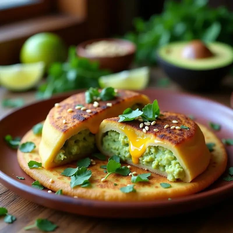 Arepa de Maíz Azul con Queso Vegano y Aguacate: Receta Venezolana Sin Lactosa