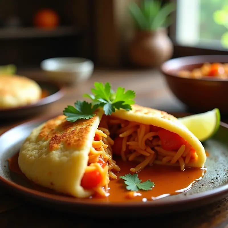 Arepa de Maíz Blanco con Desmechada de Palmito: Receta Colombiana Vegana
