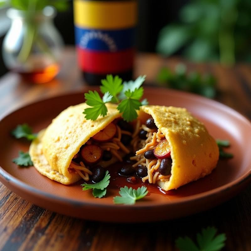 Arepa de Maíz Blanco Rellena de Pabellón Vegano: Receta Venezolana en Airfryer Sin Aceite