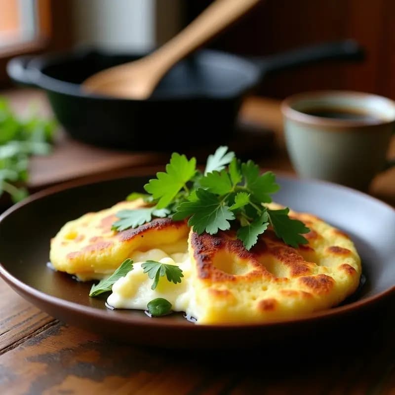 Arepa de Maíz Blanco con Relleno de Queso de Burro y Hojas de Cilantro: Receta Colombiana Auténtica