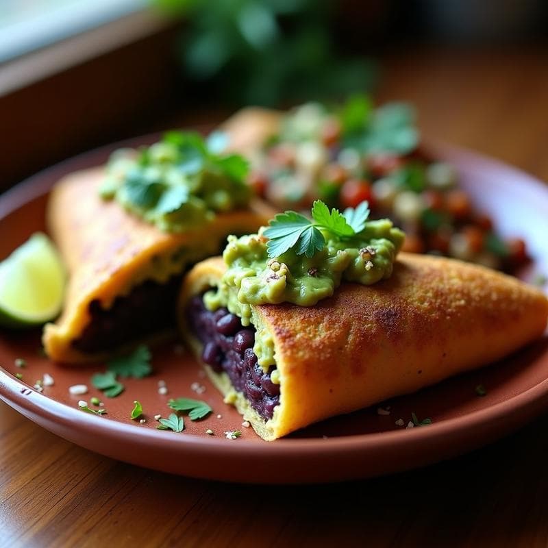 Arepa de Maíz Morado Rellena de Guacamole y Frijoles: Receta Vegana y Sin Gluten
