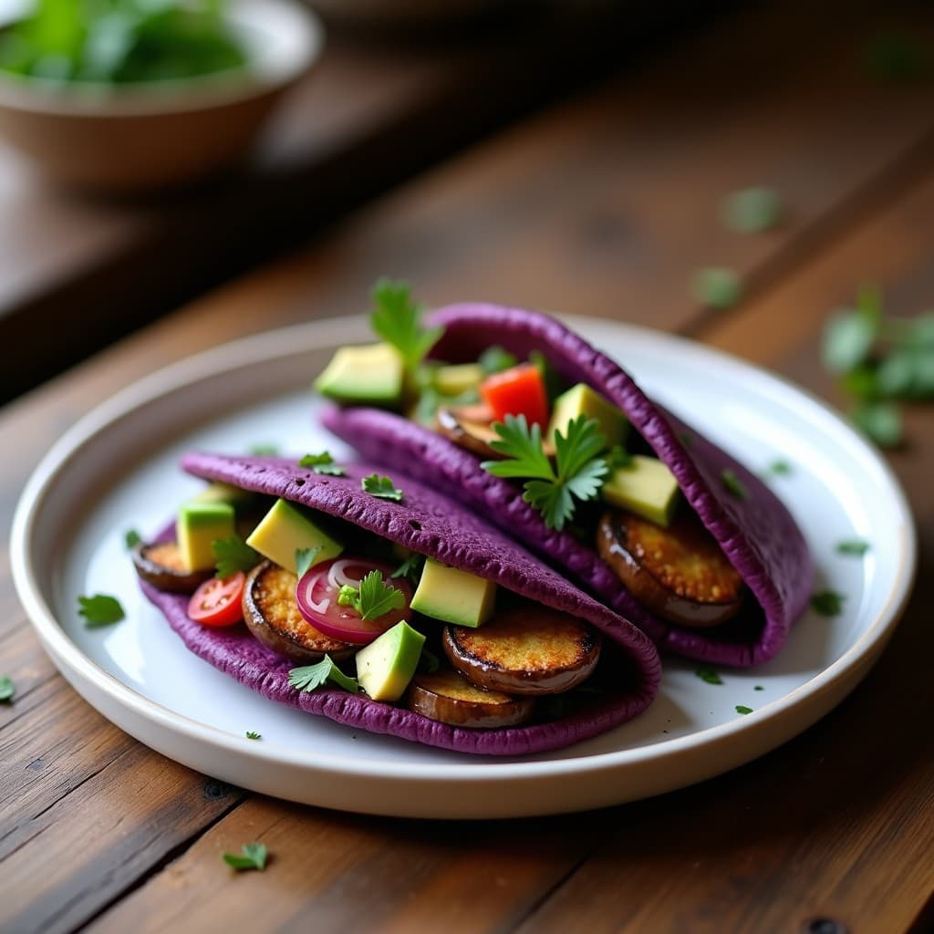 Arepa de Maíz Morado Rellena de Hongo Portobello: Receta Venezolana Vegana