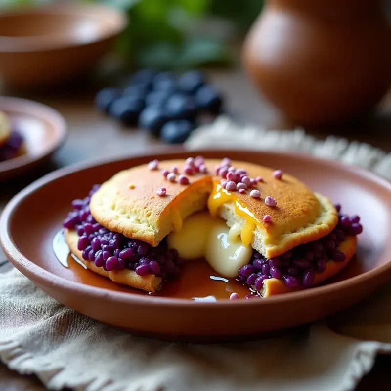 Arepa de Maíz Morado con Queso de Cabra: Desayuno Colombiano Antioxidante