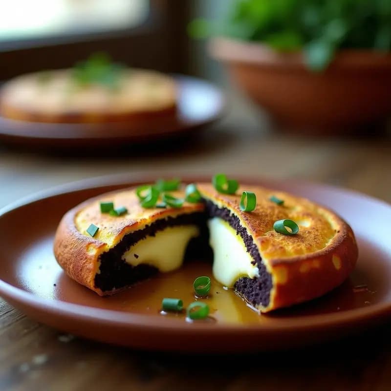 Arepa Venezuelana de Maíz Negro y Queso de Cabra: Receta Sin Gluten en Airfryer