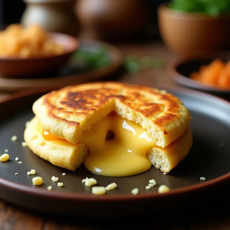 Arepa de Maíz Pilado con Queso de Burro: Receta Venezolana Tradicional en Sartén