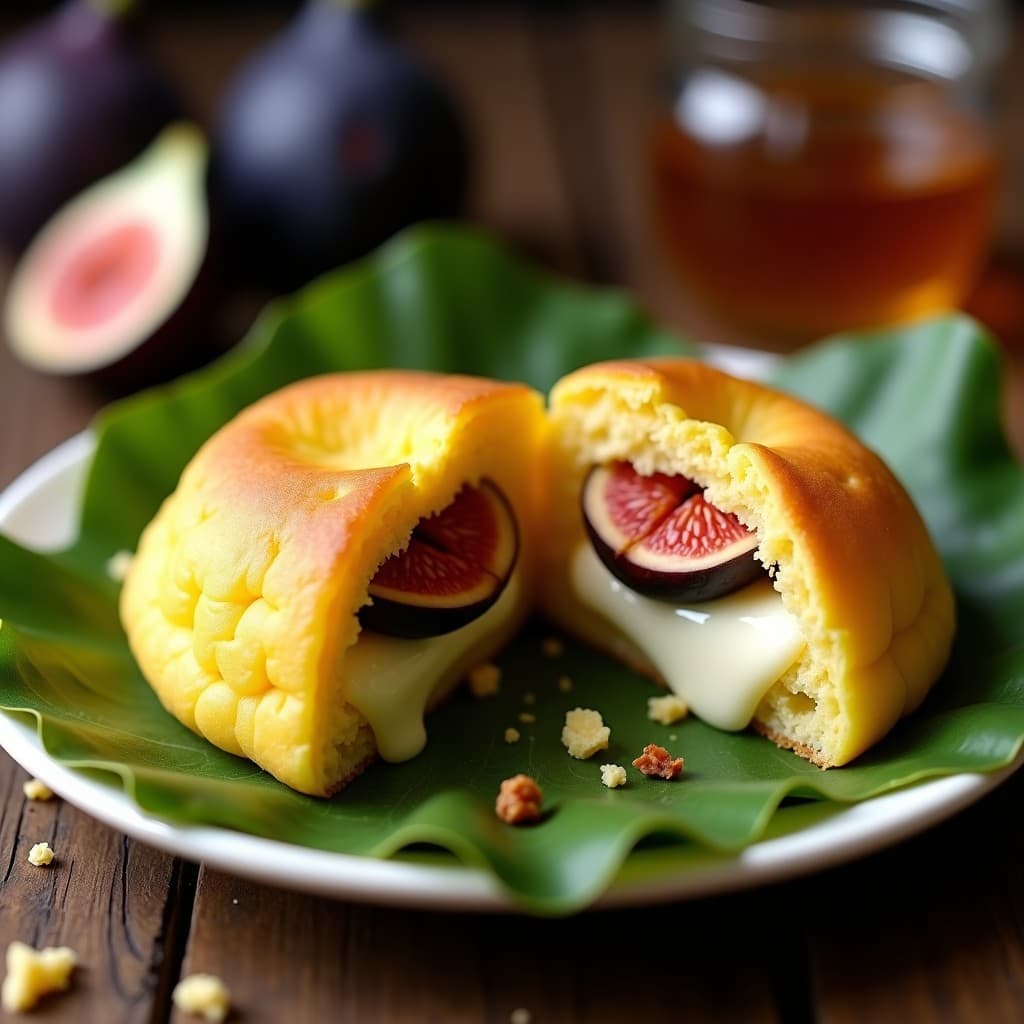 Arepa de Maíz Tierno con Relleno de Queso de Burro y Higo: Desayuno Venezolano Tradicional