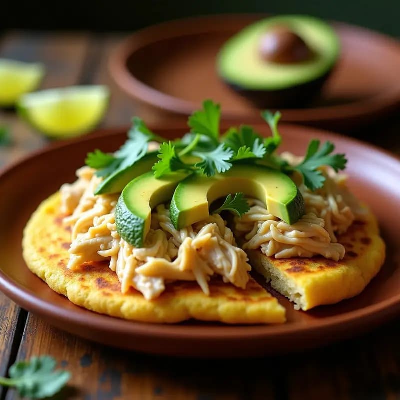 Arepa Venezolana de Harina de Mandioca: Receta Sin Gluten con Relleno de Aguacate y Pollo
