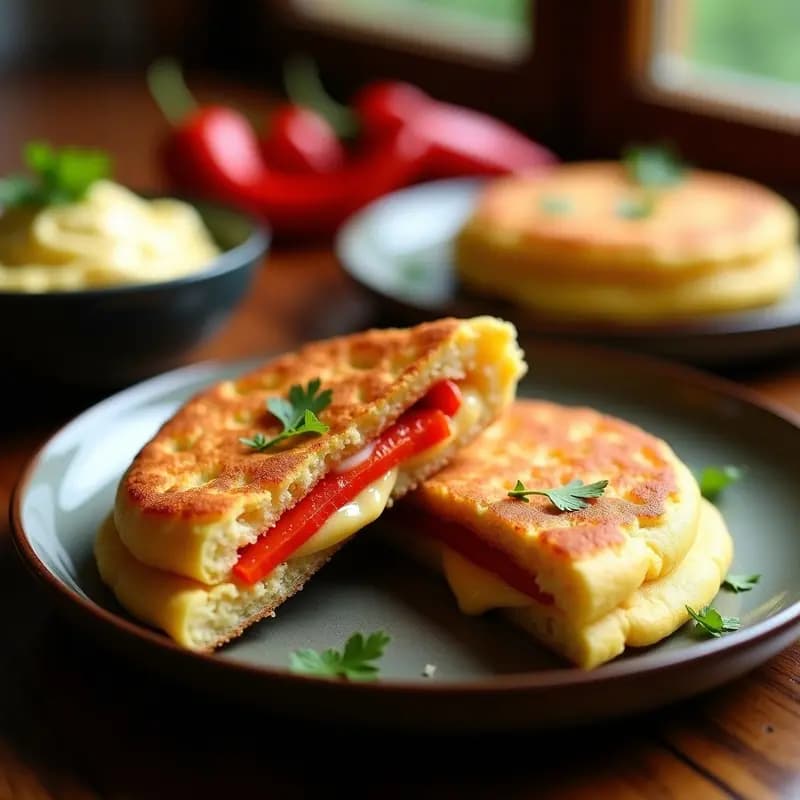 Arepa de Mijo Relleno de Queso Vegano y Pimiento: Receta Venezolana Sin Gluten