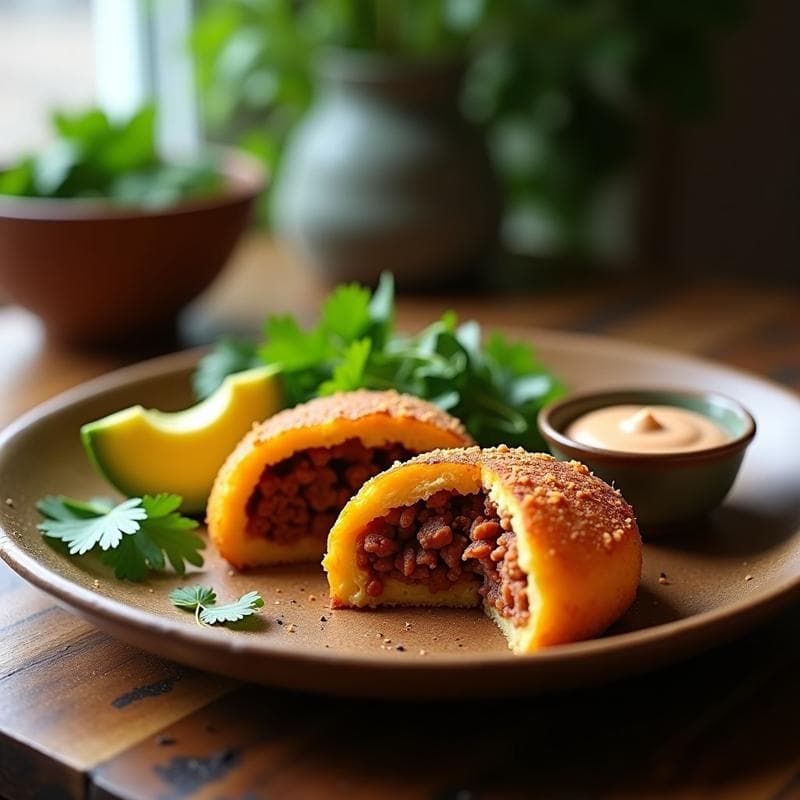 Arepa de Ñame y Chorizo Vegano: Receta Sin Gluten y Alta en Fibra en Airfryer
